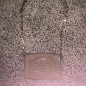 Tory Burch taupe crossbody
